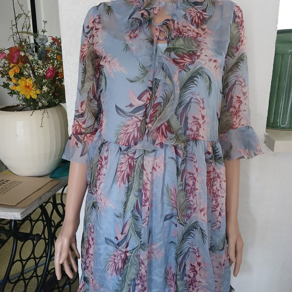 Elegant Long Sleeve Floral Dress